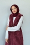 Çantalı Kürklü Yelek Bordo