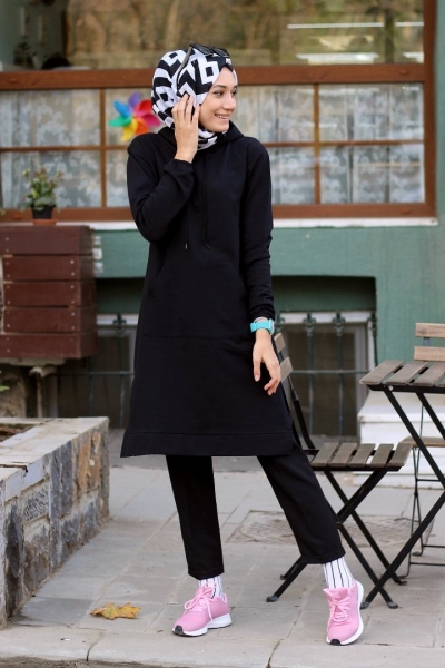 Colombia Black Sweat Pants Combination