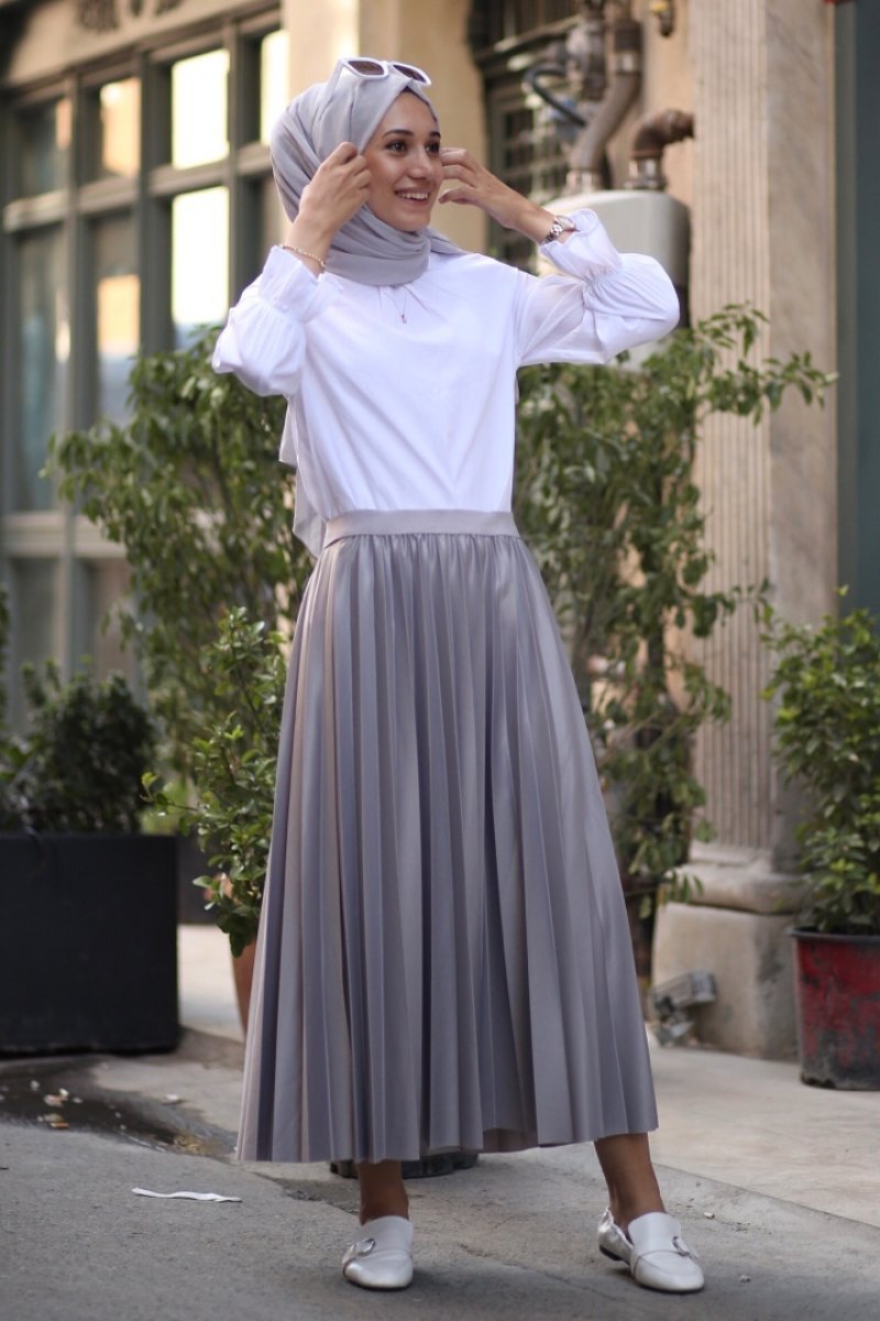 Linya Gray Skirt Shirt Combine