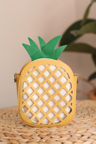 Ananas Sarı Beyaz Çanta
