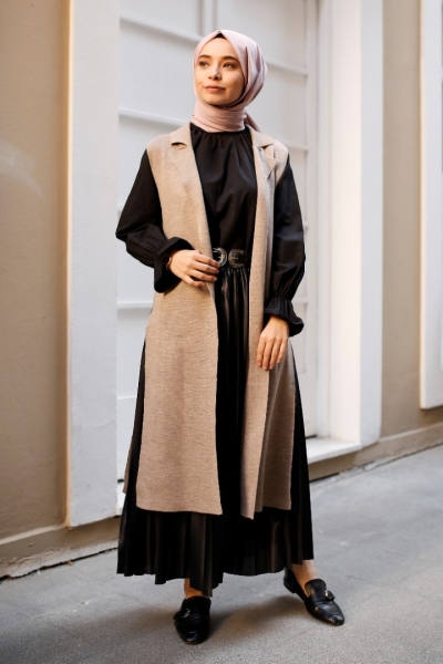 Natur Beige Knitwear Vest