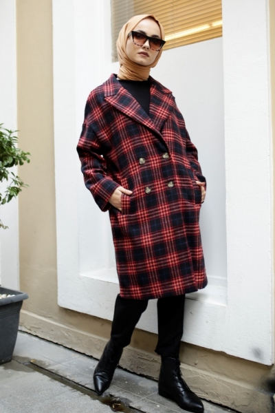 Dakota Black Plaid Coat