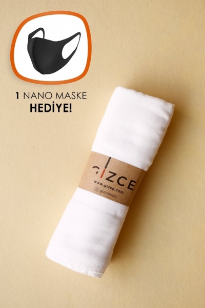 Sea Beyaz Şal + 1 Maske Hediye