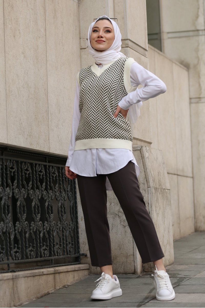 Tan Khaki Knitwear Sweater