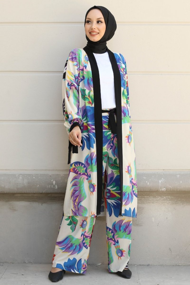 sahte ışık İncelten  Mitra Siyah Kimono Takım - Gizce.com