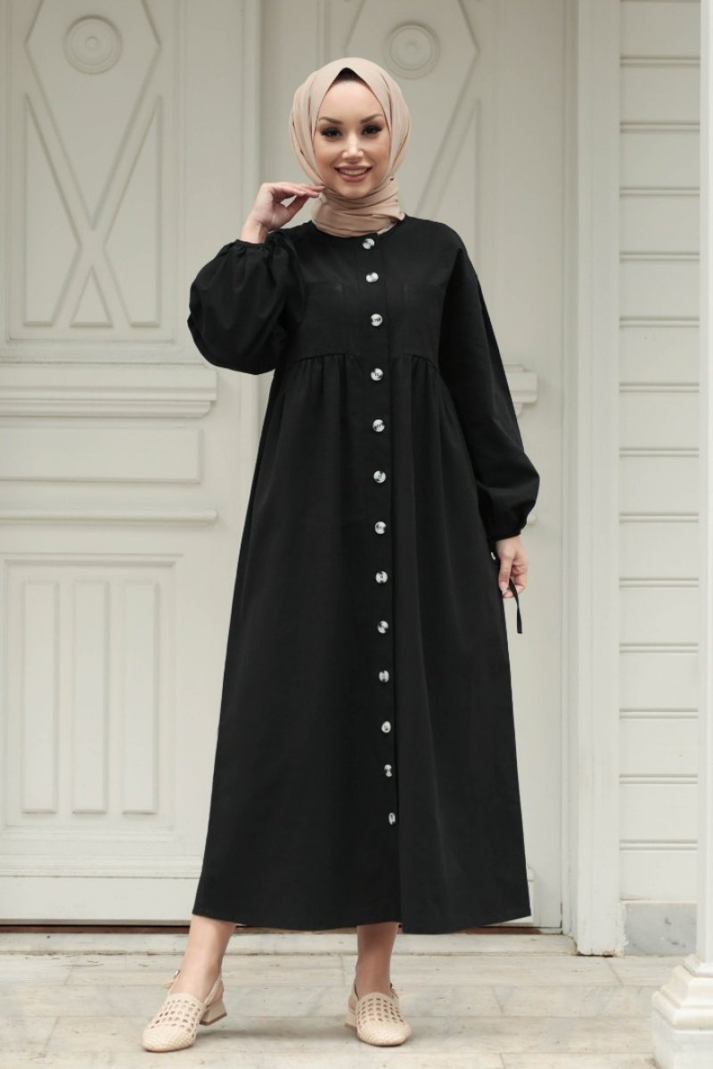 Karmona Black Linen Dress
