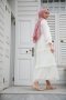 Monica Beyaz Şifon Elbise