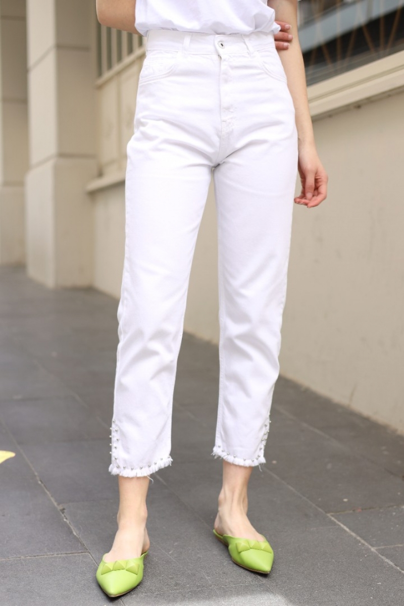 Persey Beyaz Pantolon