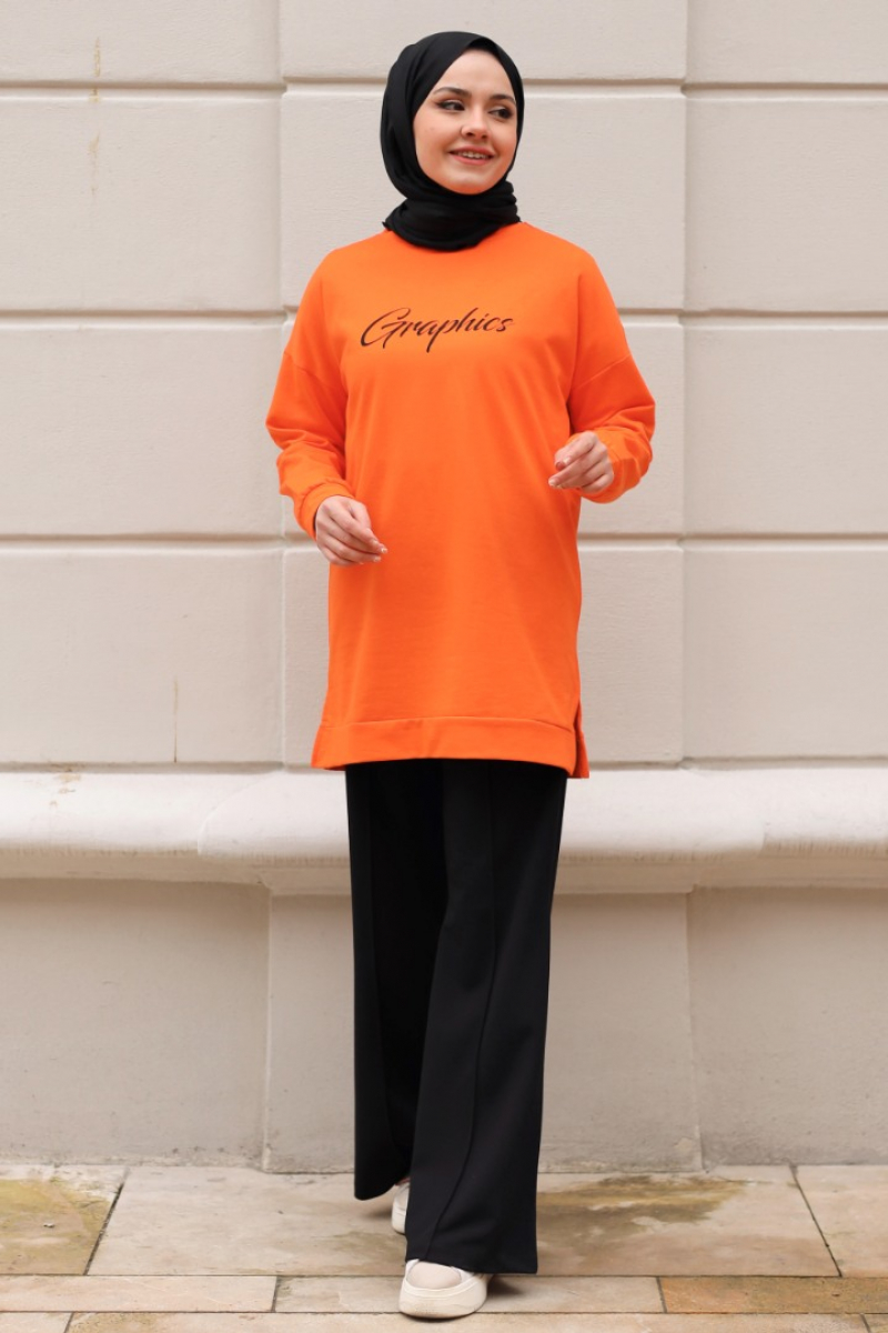 Graphics Orange Sweatshirt