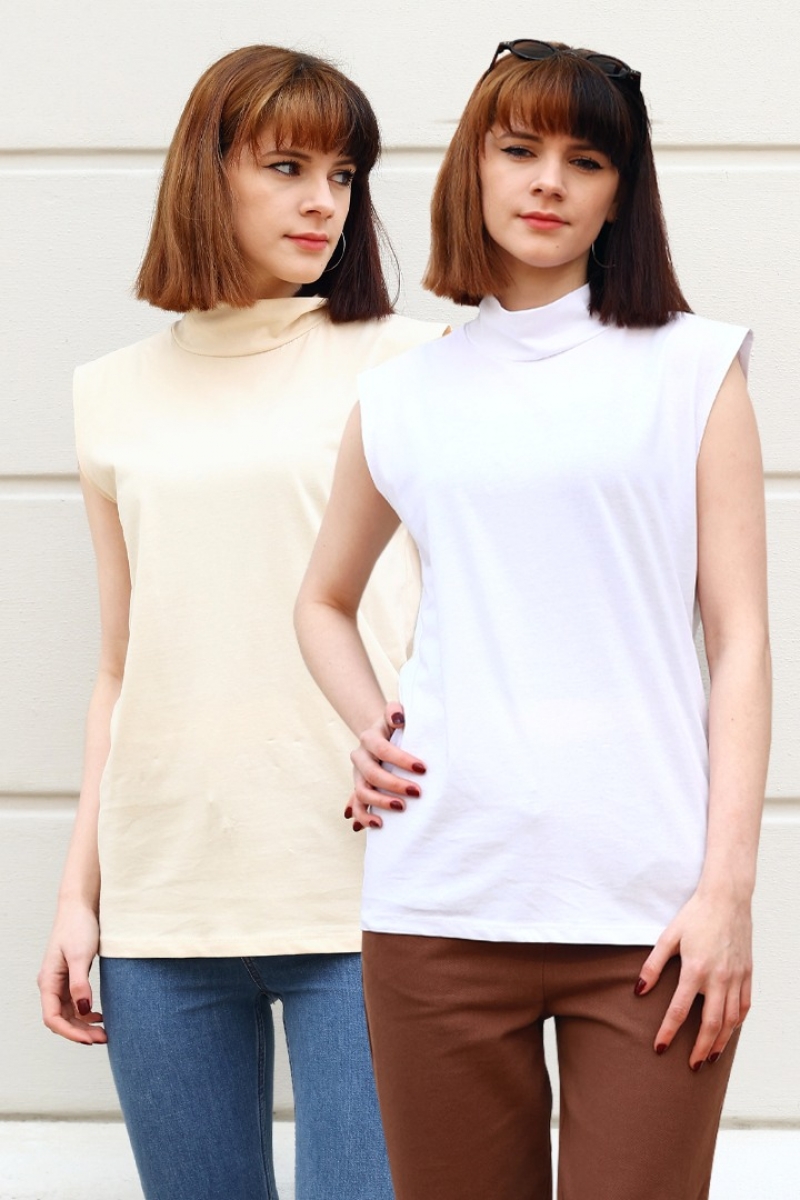 Suny White-Beige Double Pack T-Shirt