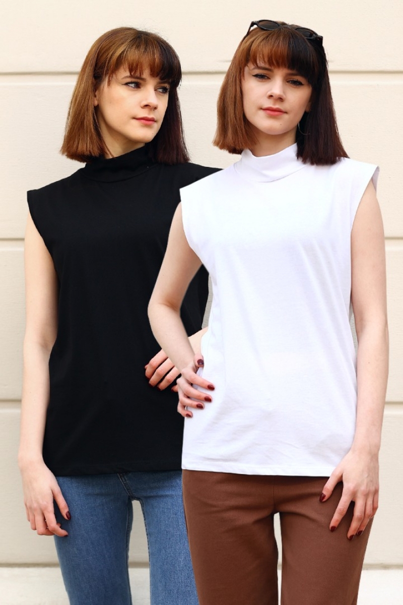  Suny Black-White Double Pack T-Shirt
