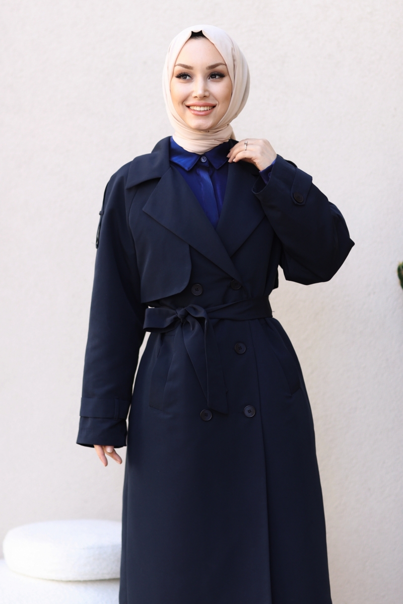 Collins Navy Blue Trench