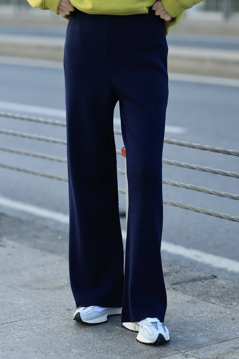 Ely Navy Blue Knitwear Pants