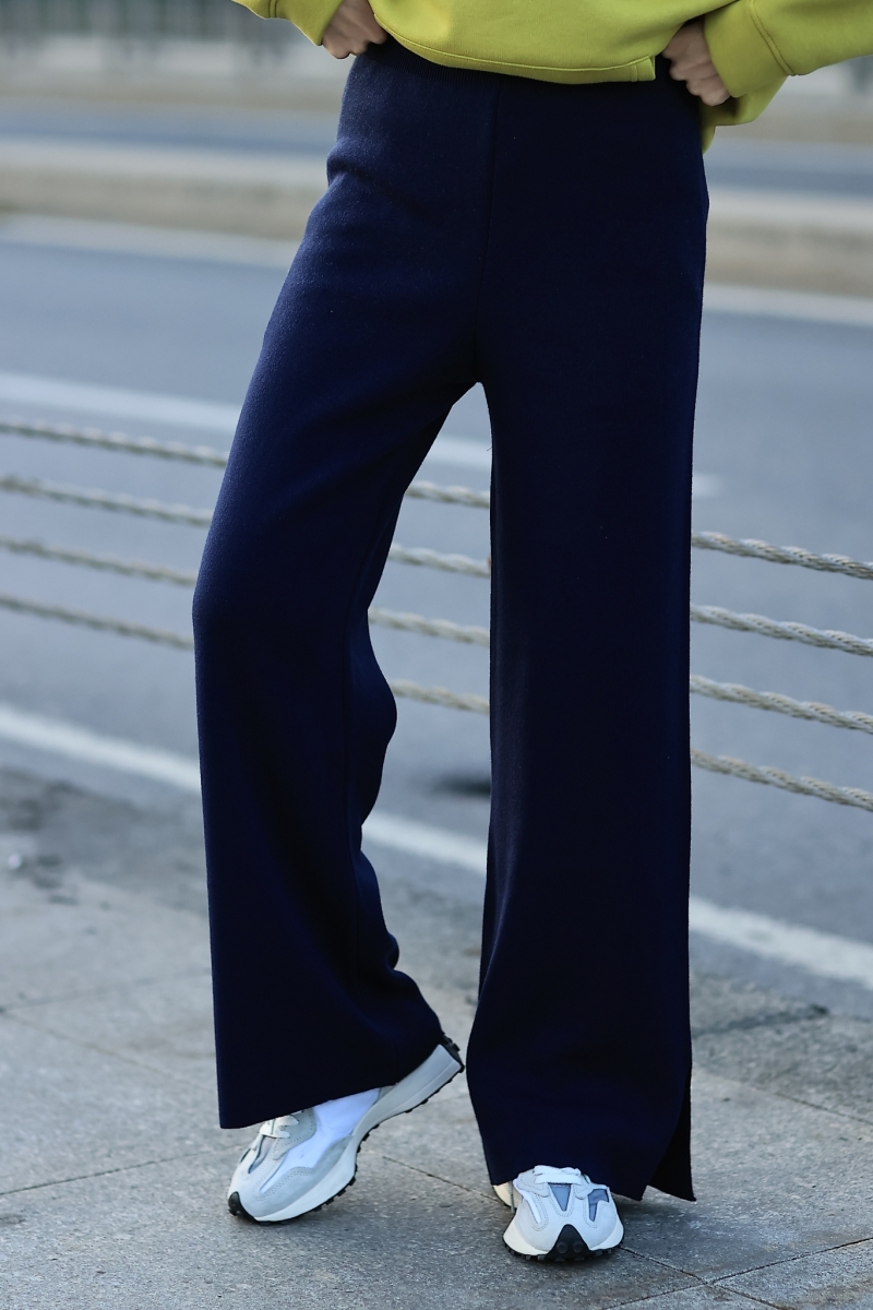 Ely Navy Blue Knitwear Pants