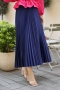 Lariva Navy Blue Satin Skirt
