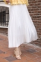 Lariva White Satin Skirt 