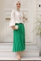 Lariva Green Satin Skirt