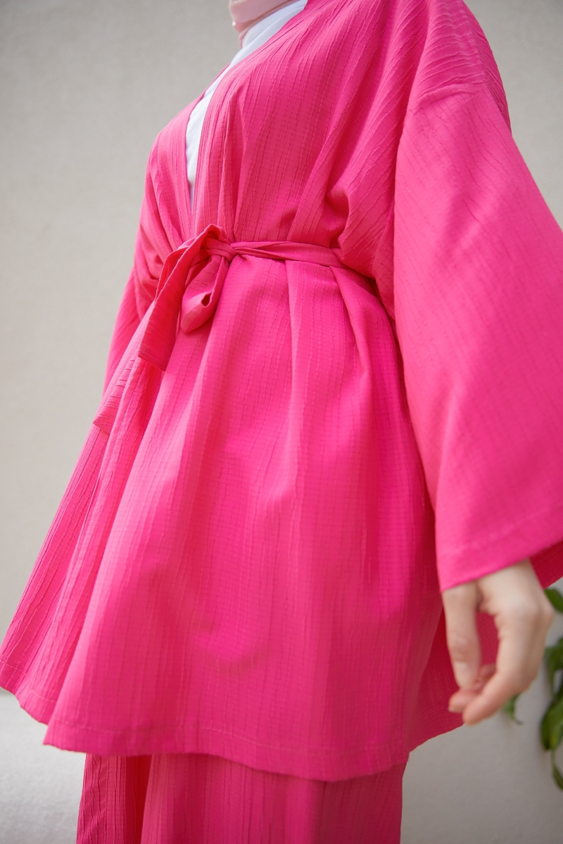 Tedra Pembe Kimono Takım 