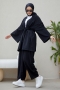 Tedra Siyah Kimono Takım
