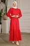 Banto Kırmızı Viskon Elbise 