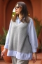 Lori Grey Blue Sweater Shirt 