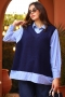 Lori Navy Blue Sweater Shirt