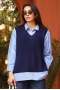 Lori Navy Blue Sweater Shirt