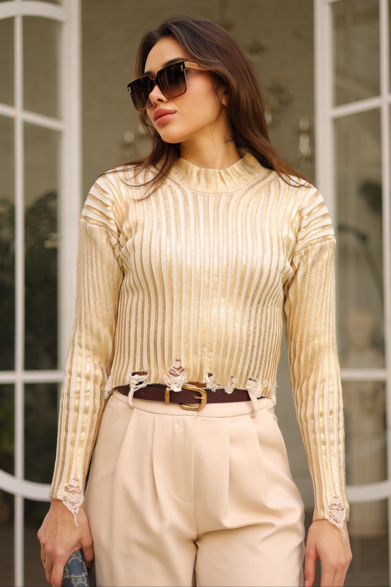 Milana Gold Turtleneck Sweater