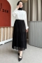 Nefel Black Skirt Shirt Combination