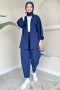 Vania Saks Blue Kimono Suit 