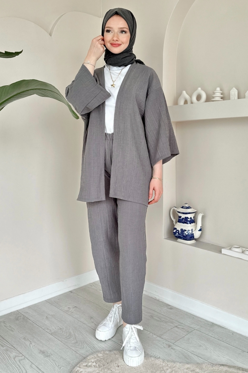 Vania Anthracite Kimono Suit 