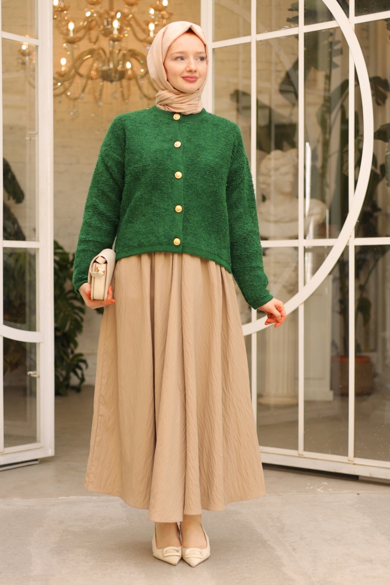 Zaria Green Knitwear Cardigan 