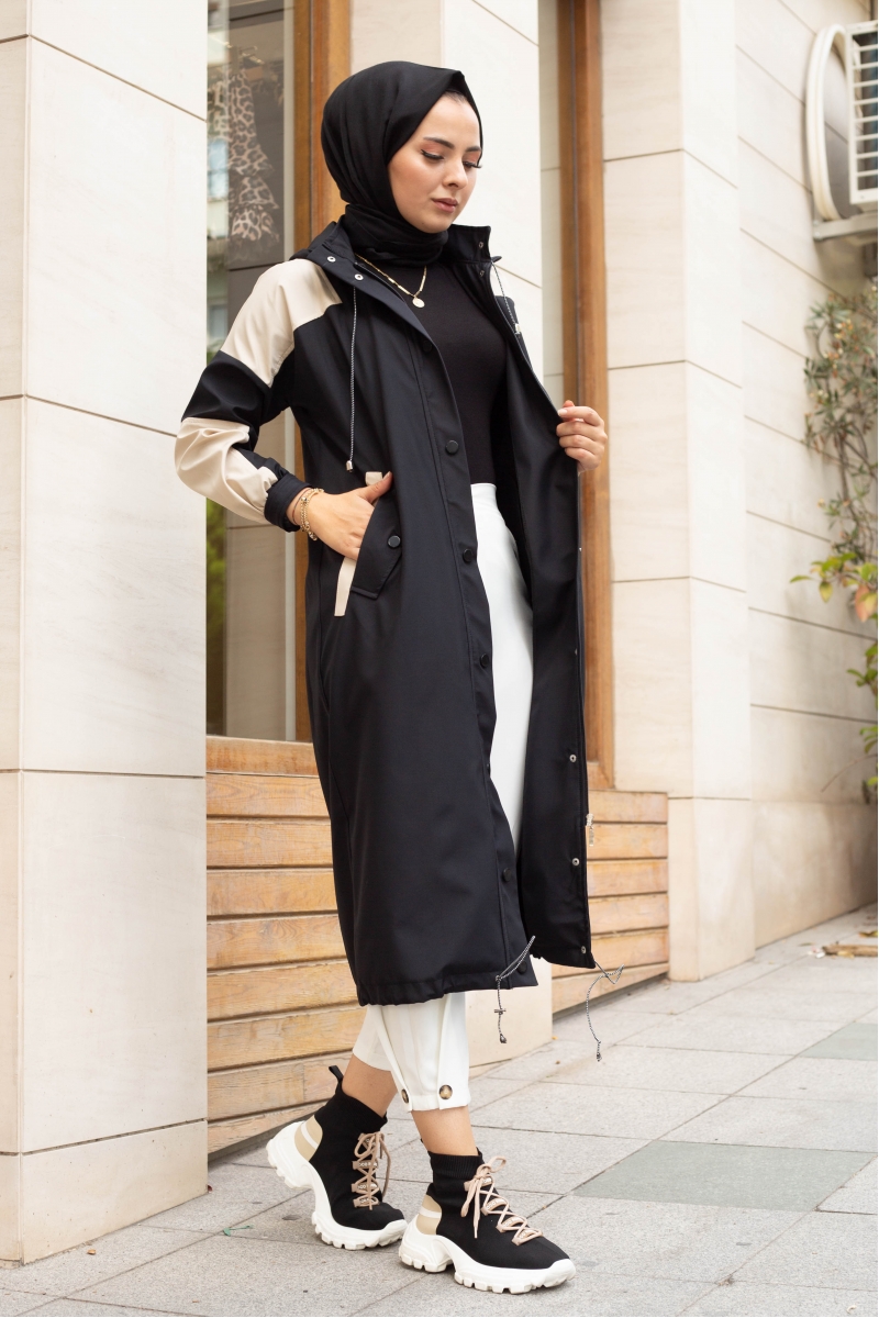 Winter Siyah Trençkot