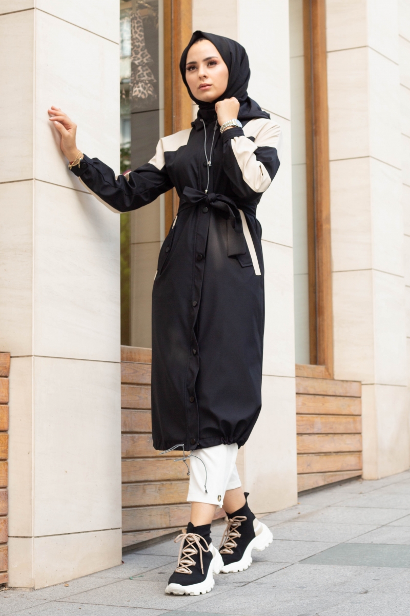 Winter Siyah Trençkot