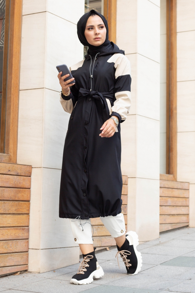 Winter Siyah Trençkot