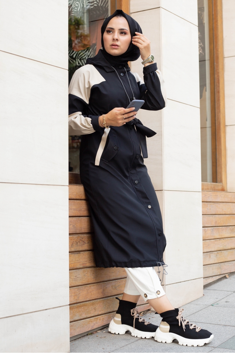 Winter Siyah Trençkot