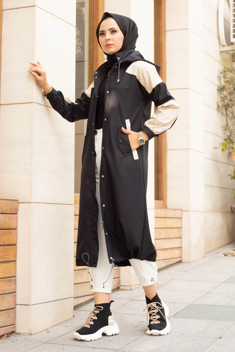 Winter Siyah Trençkot