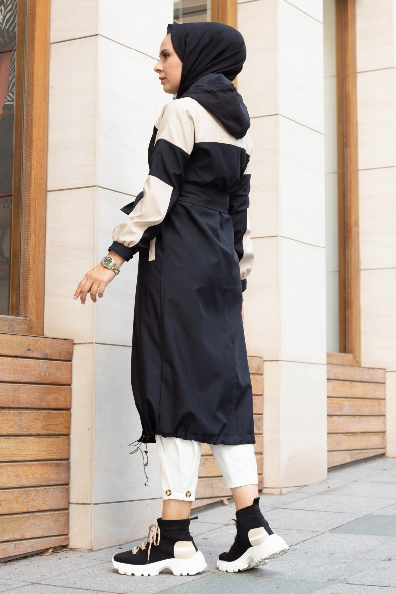 Winter Siyah Trençkot