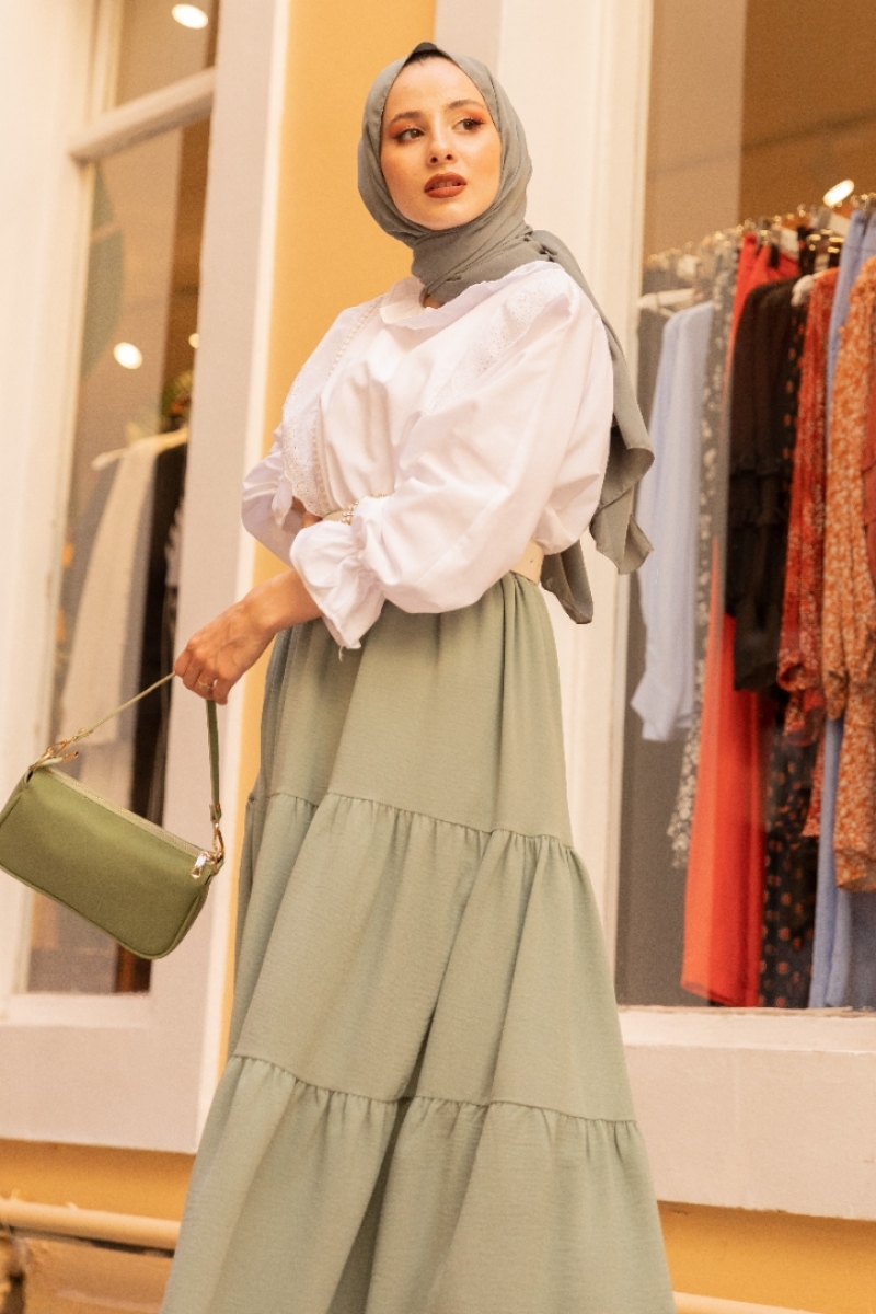 Lagos Mint Yeşili Etek