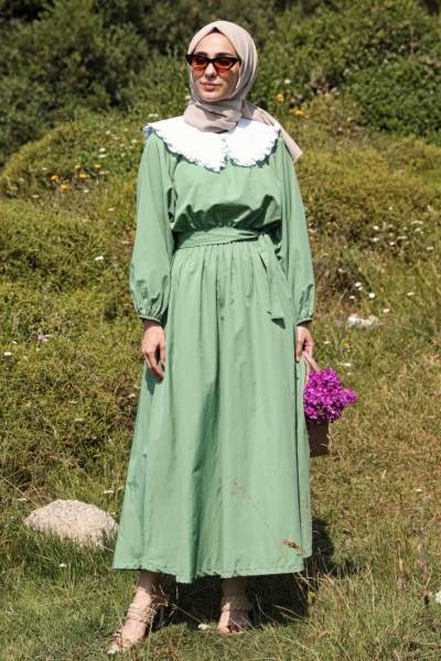 Adela Mint Yeşili Elbise