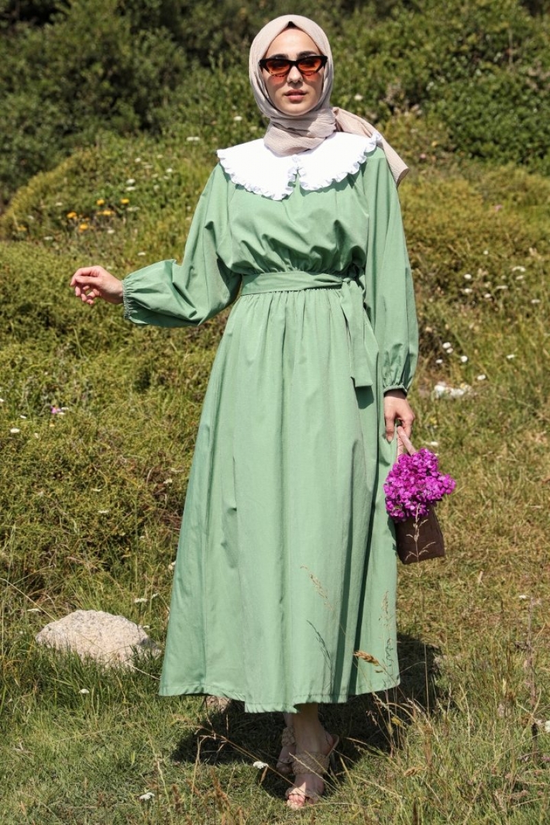 Adela Mint Yeşili Elbise