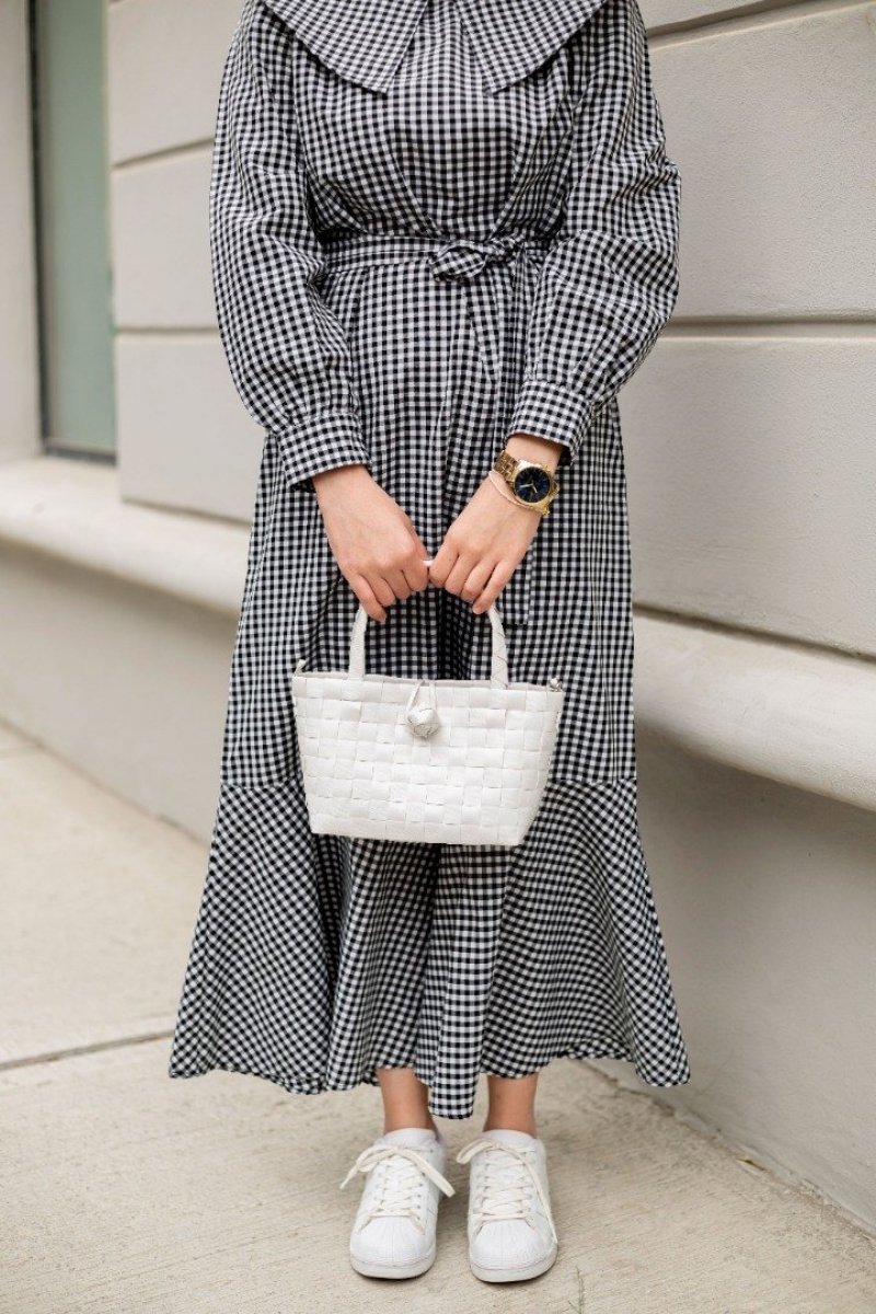 Adrian Siyah Pötikare Elbise