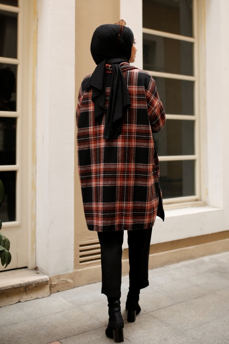 Alexa Kahverengi Ekose Ceket Gömlek