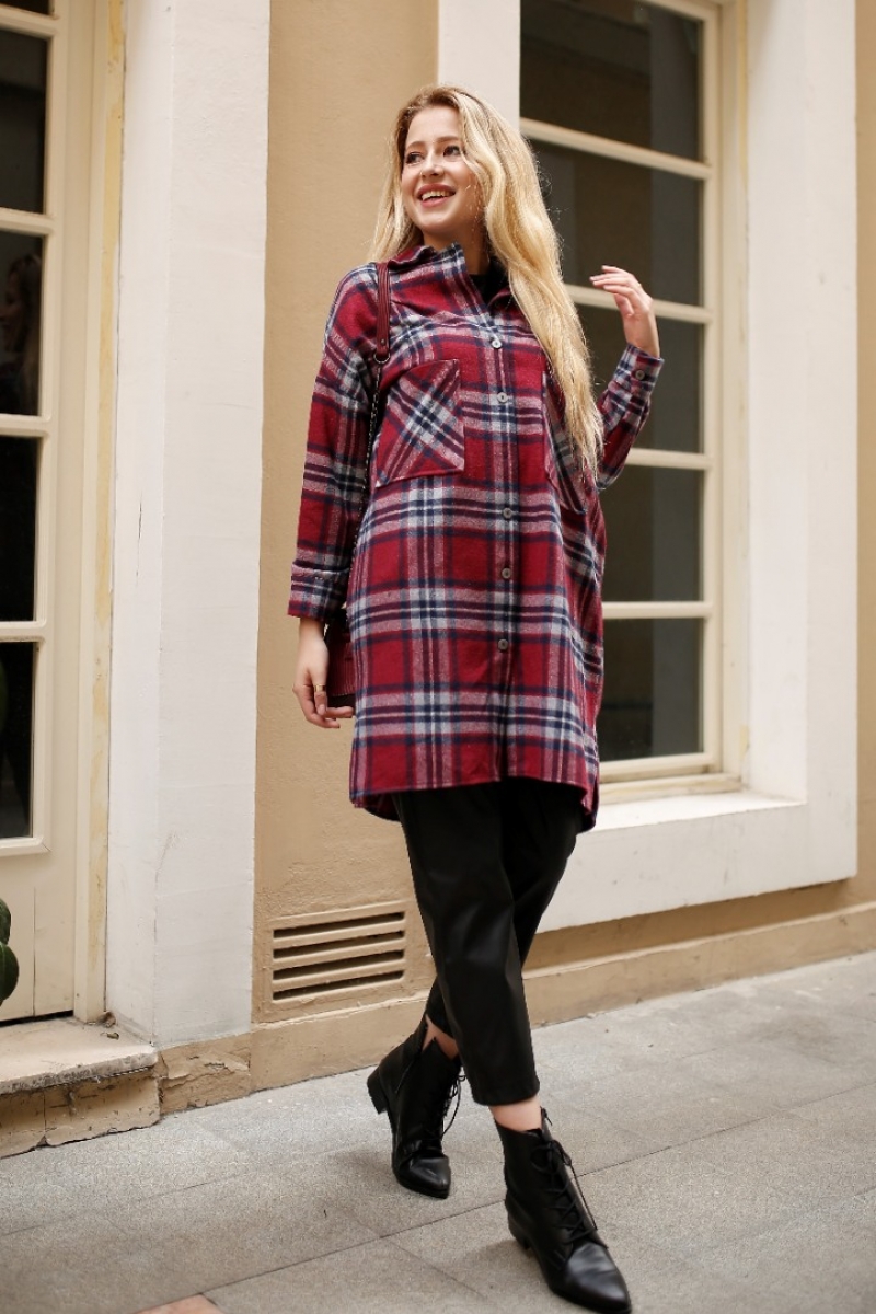 Alexa Bordo Ekose Ceket Gömlek