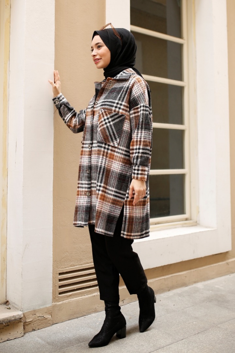 Alexa Taba Ekose Ceket Gömlek