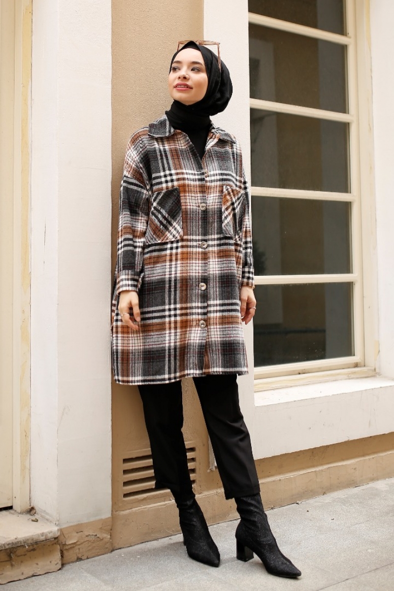 Alexa Taba Ekose Ceket Gömlek