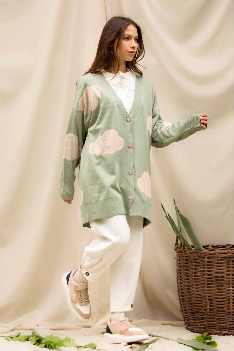 Alisson Mint Yeşili Hırka