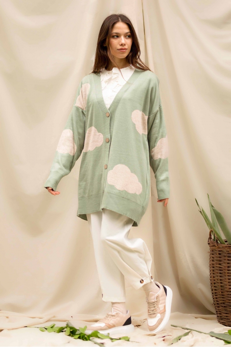 Alisson Mint Yeşili Hırka