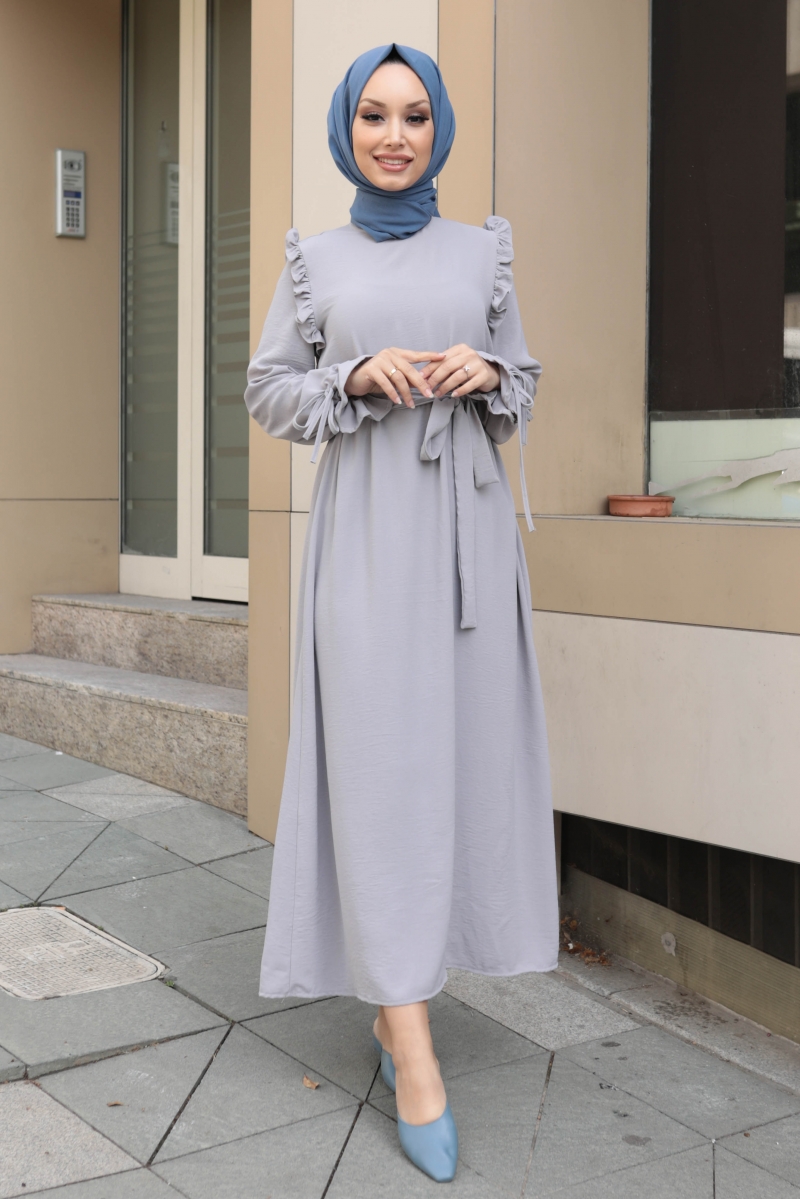 Almeda Gri Elbise
