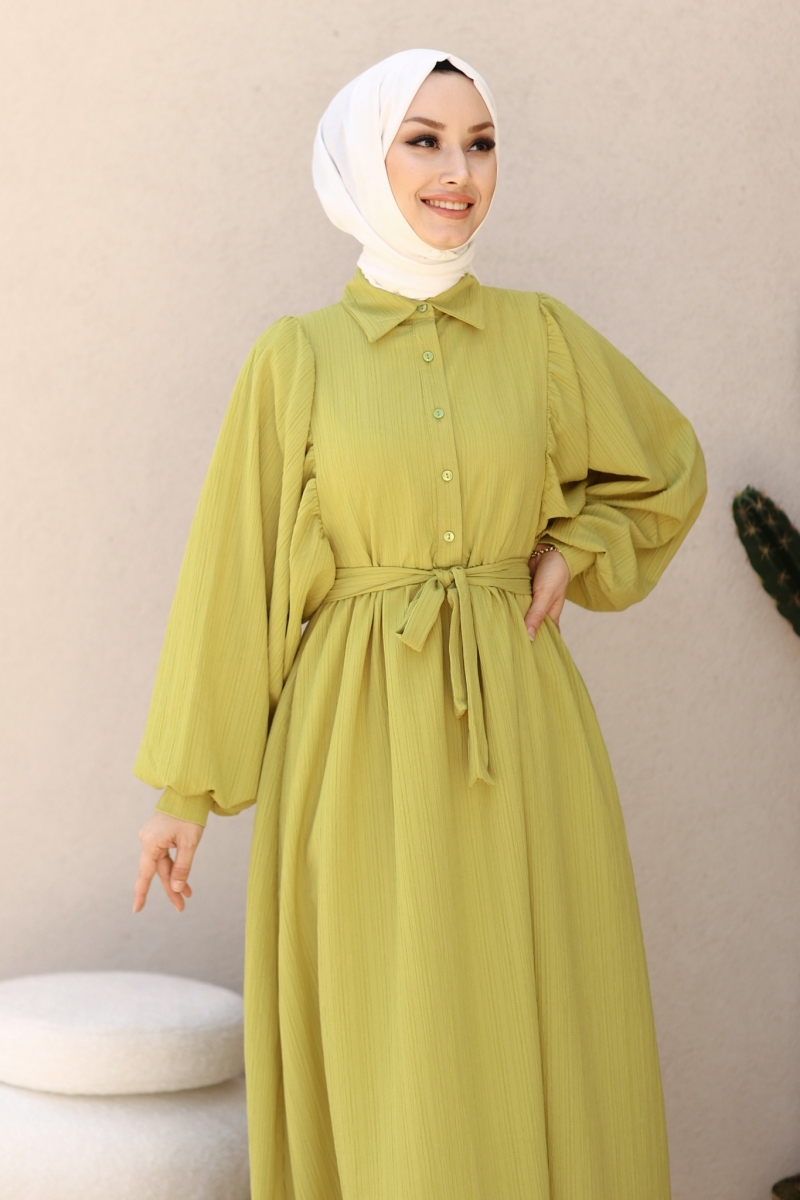 Andy Yağ Yeşili Elbise